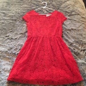 Red eyelet babydoll dress